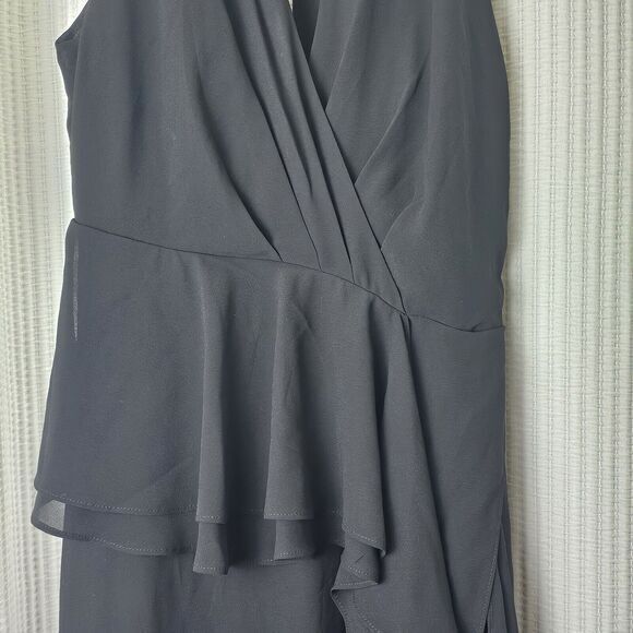 BEBE Black Tiered Dress Size 00 Halter Neck Chiffon Lined Cocktails Dinner Party - Picture 7 of 14